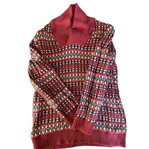 Tea Collection Red and White Patterned Sweater